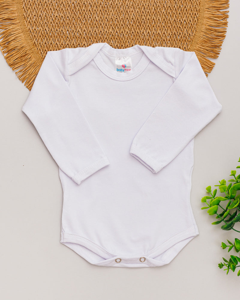 Body Suedine Longo Branco Liso