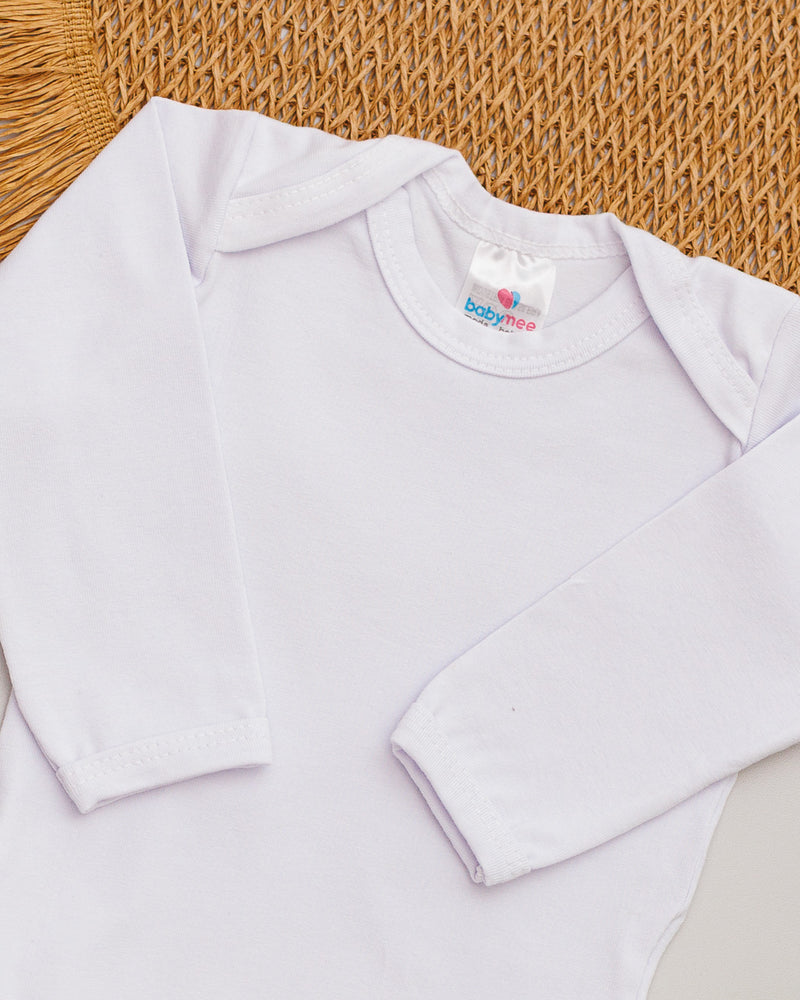 Body Suedine Longo Branco Liso