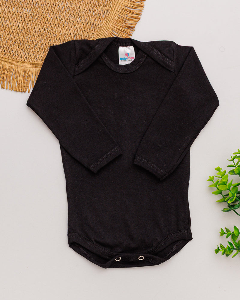 Body Suedine Longo Preto Liso