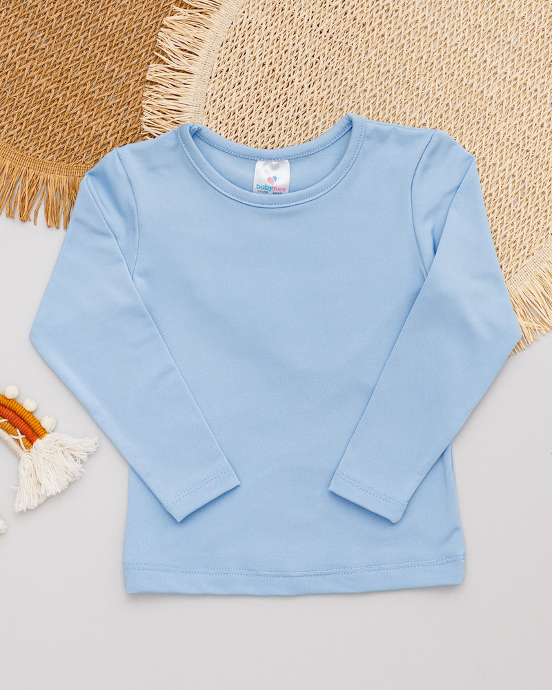 Camiseta Térmica Manga Longa Azul Claro Liso