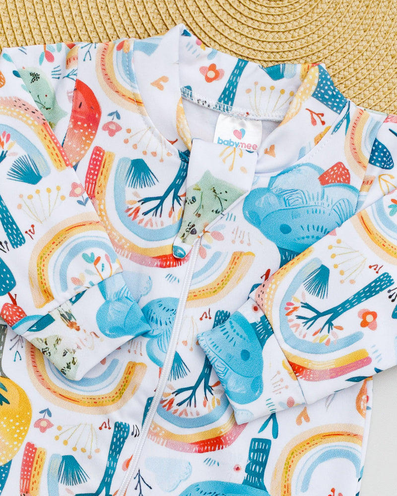Macacão Bebê Térmico Estampado Árvores Coloridas