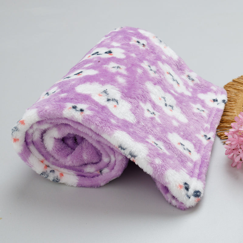 Manta para Bebê Fleece Cor Lilás Estampado Nuvemzinha