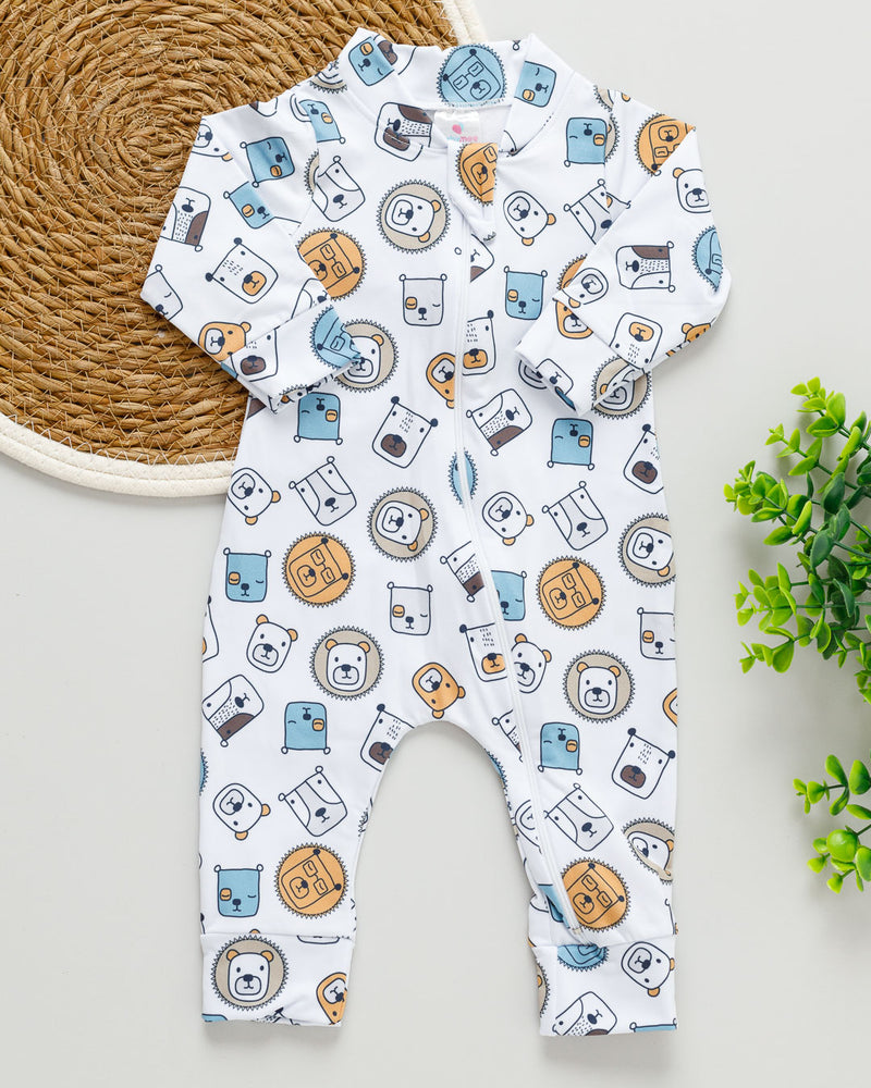 Macacão Bebê Térmico Estampado Bichinhos