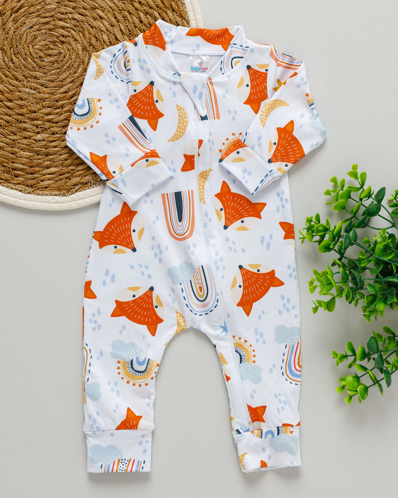 Macacão Bebê Térmico Estampado Raposa Arco-íris