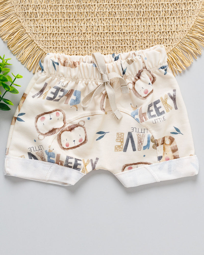 Bermuda Bebê MoleCotton Estampado Bichinhos Selva