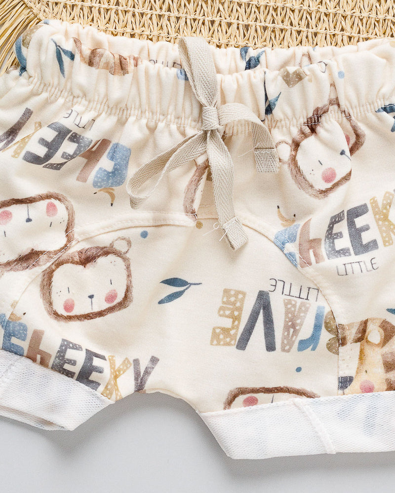 Bermuda Bebê MoleCotton Estampado Bichinhos Selva
