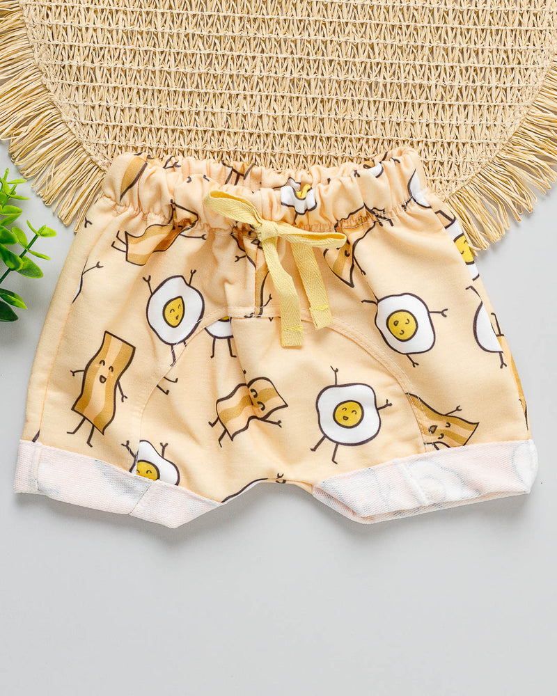 Bermuda MoleCotton Estampada Ovo e Bacon