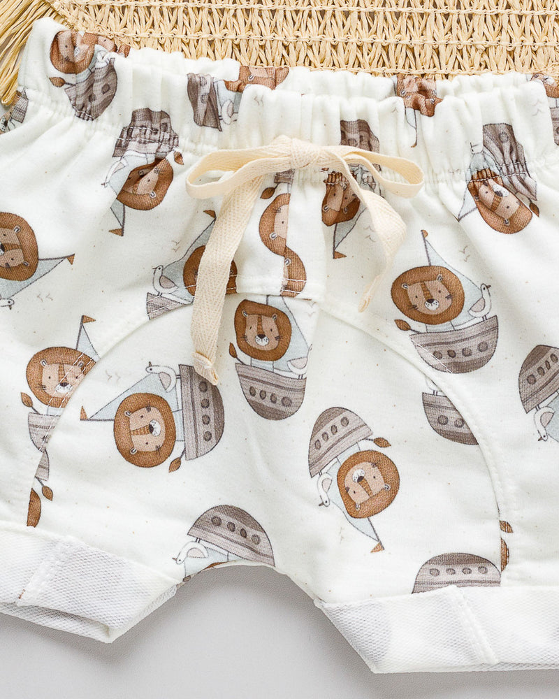 Bermuda Bebê MoleCotton Estampada Leão