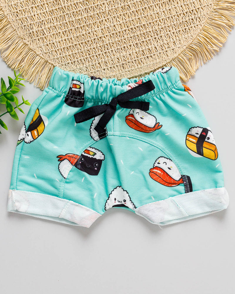 Bermuda Bebê MoleCotton Estampado Sushi