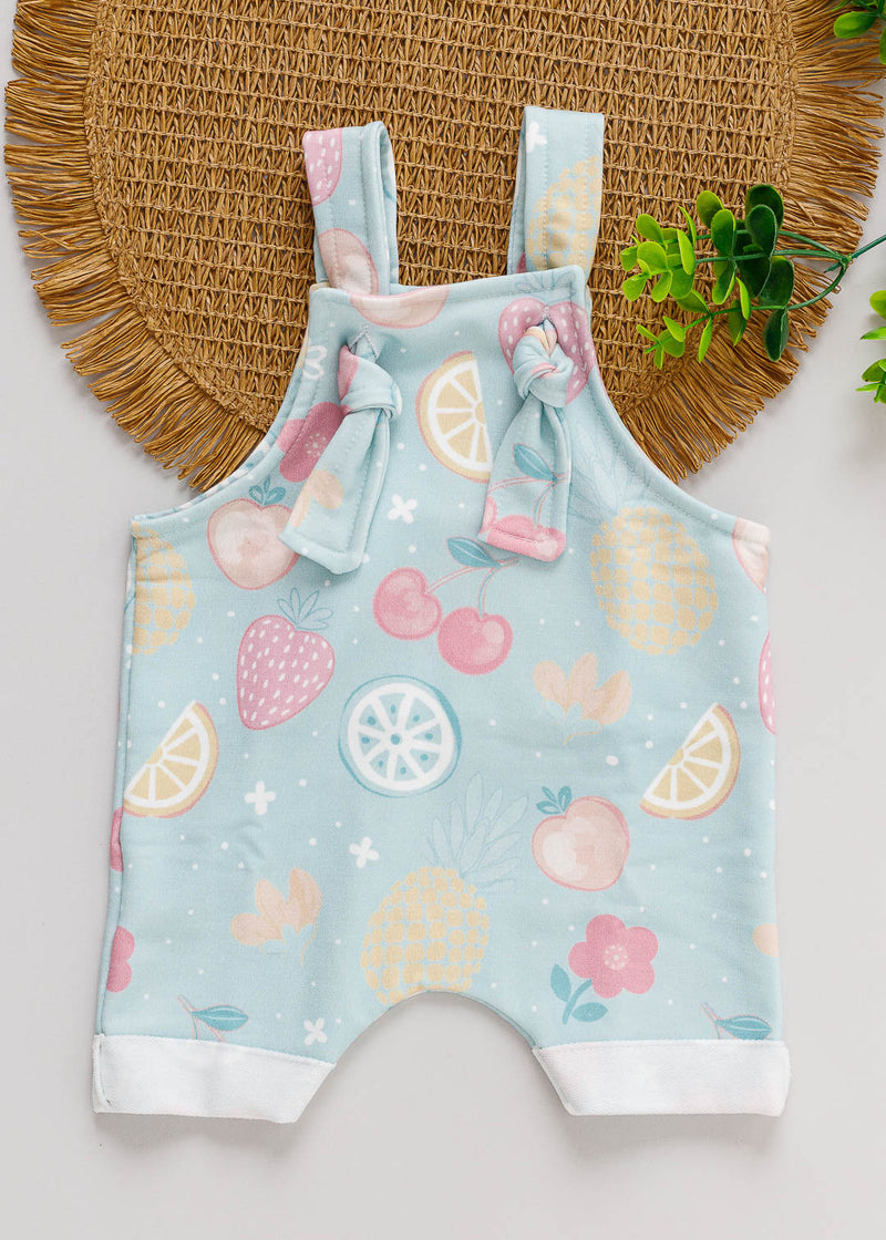Jardineira Bebê Molecotton Verde Estampado Frutinha