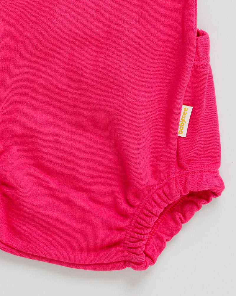 Jardineira Bebê Romper Suedine Rosa Pink