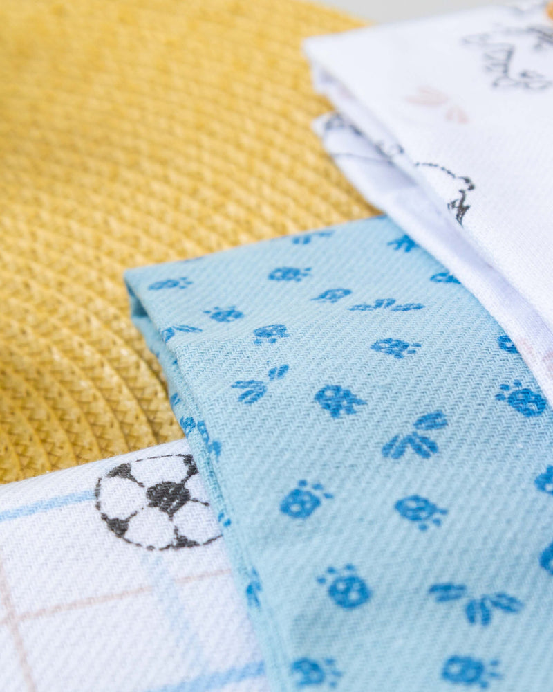 Kit 3 Cueiro Estampado Flanelado Dino Arco-íris
