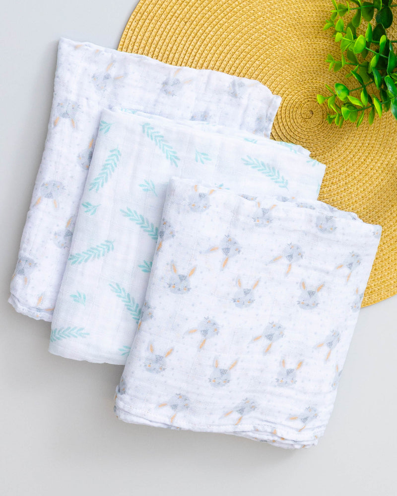 Kit 3 Fraldão Estampado Coelha