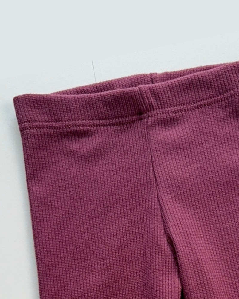 Calça Legging Bebê Canelada Bordô