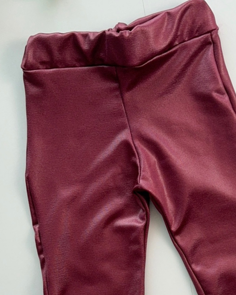 Calça Flare Bebê Cirrê Peluciado Bordô