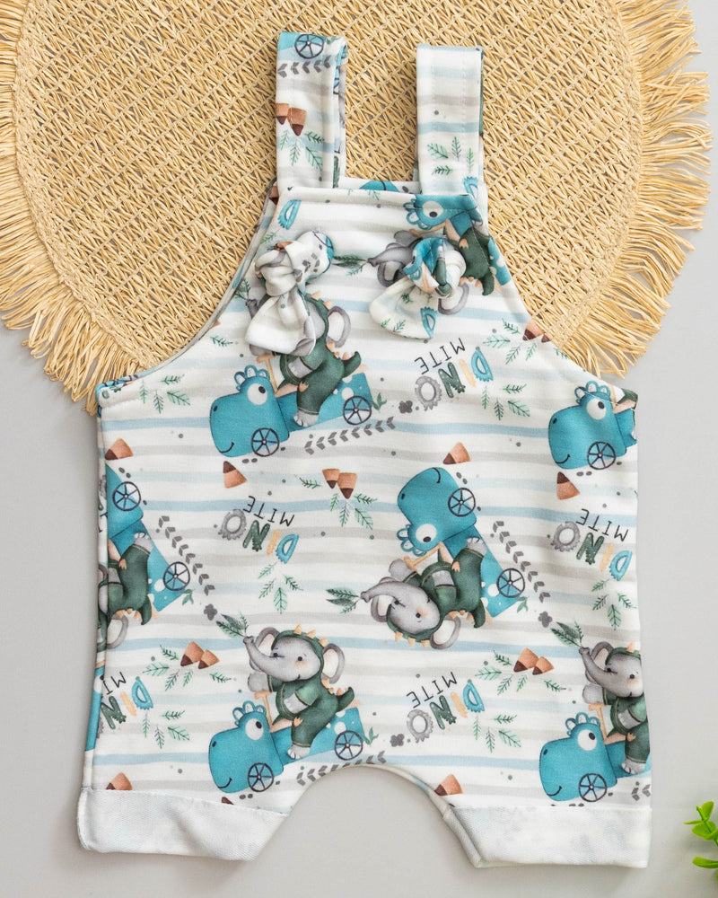 Jardineira Bebê Molecotton Off Estampado Elefante