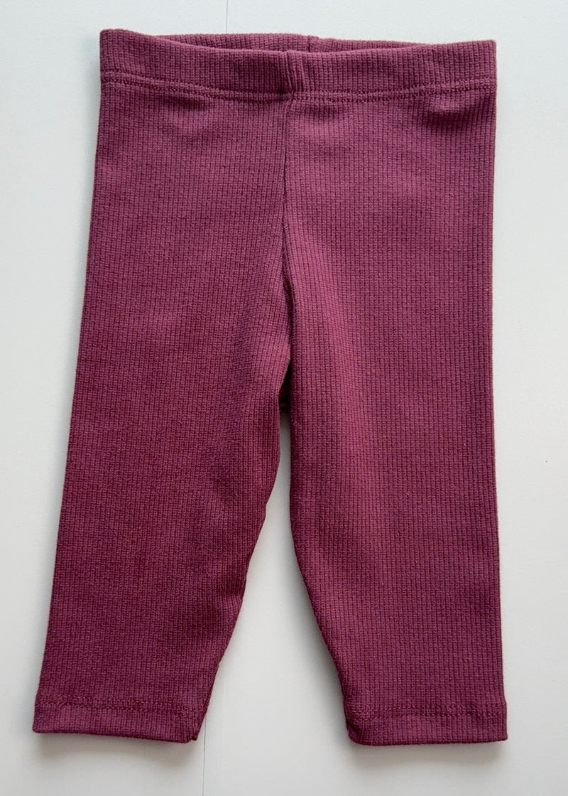 Calça Legging Bebê Canelada Bordô
