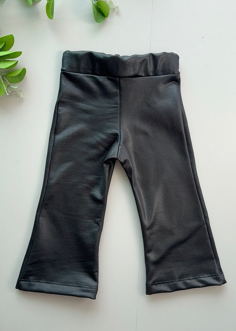 Calça Flare Bebê Cirrê Peluciado Preto