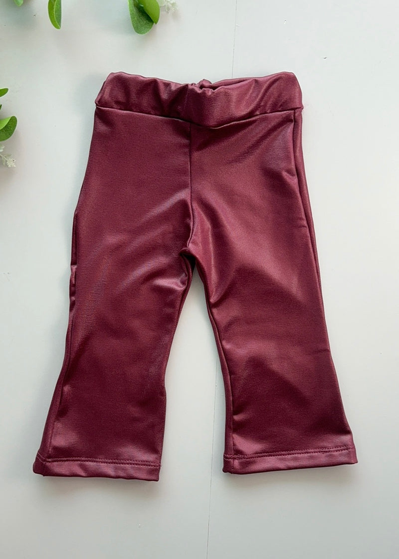 Calça Flare Bebê Cirrê Peluciado Bordô