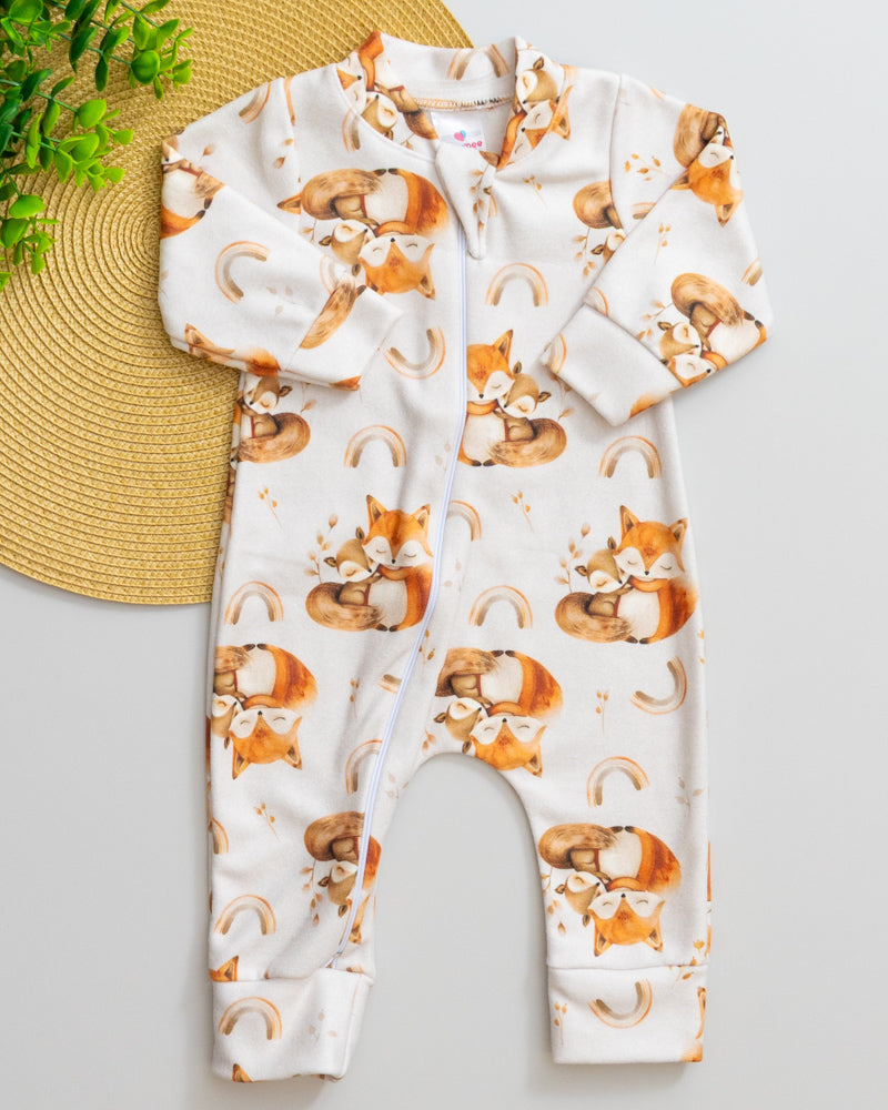 Macacão Bebê Soft Estampado Raposinhas Amorosas
