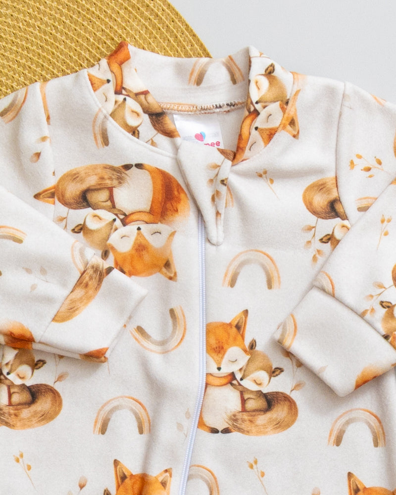 Macacão Bebê Soft Estampado Raposinhas Amorosas