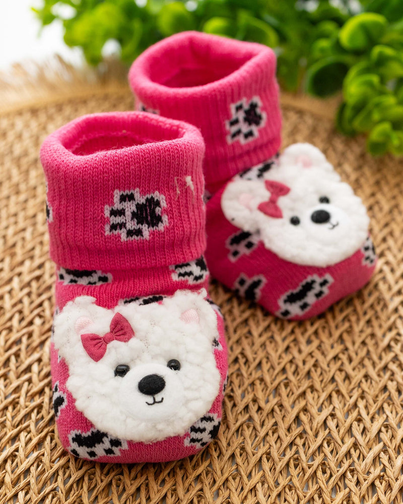 Meia Fun Socks Bebê Rosa Ursinha
