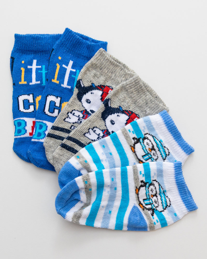 Kit 3 Meias Win Kids Bebê Pinguim Listra