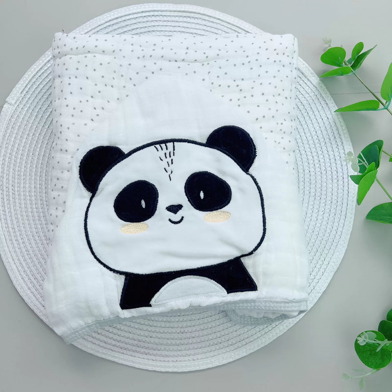 Toalha Fralda Bebê Branco Pandinha