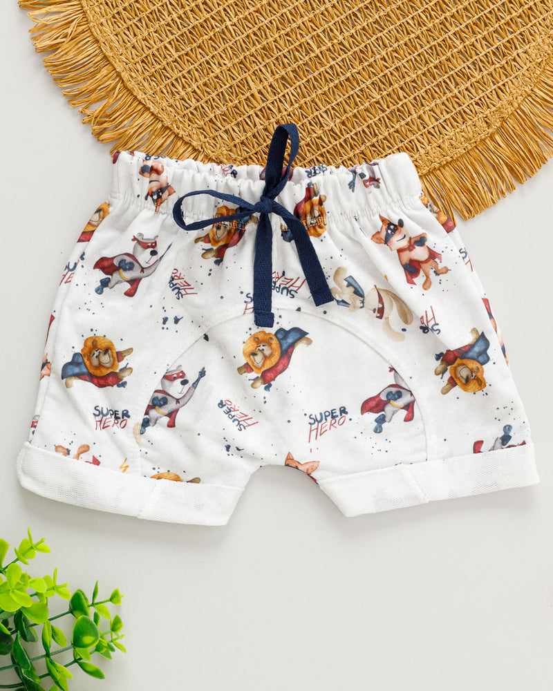 Bermuda Bebê MoleCotton Estampado Leãzinho Voador