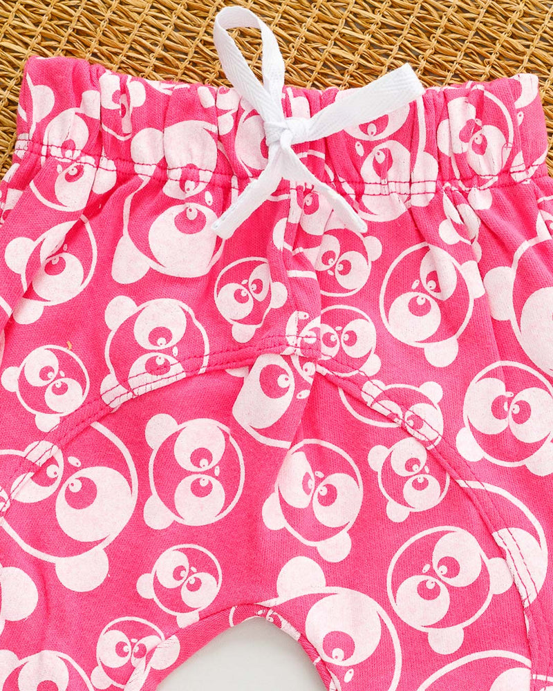 Calça Saruel Suedine Rosa Estampado Pandinha