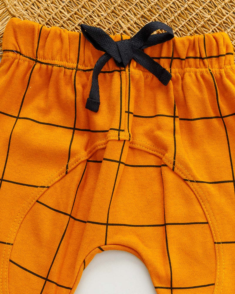 Calça Saruel Suedine Caramelo Estampado Quadriculado