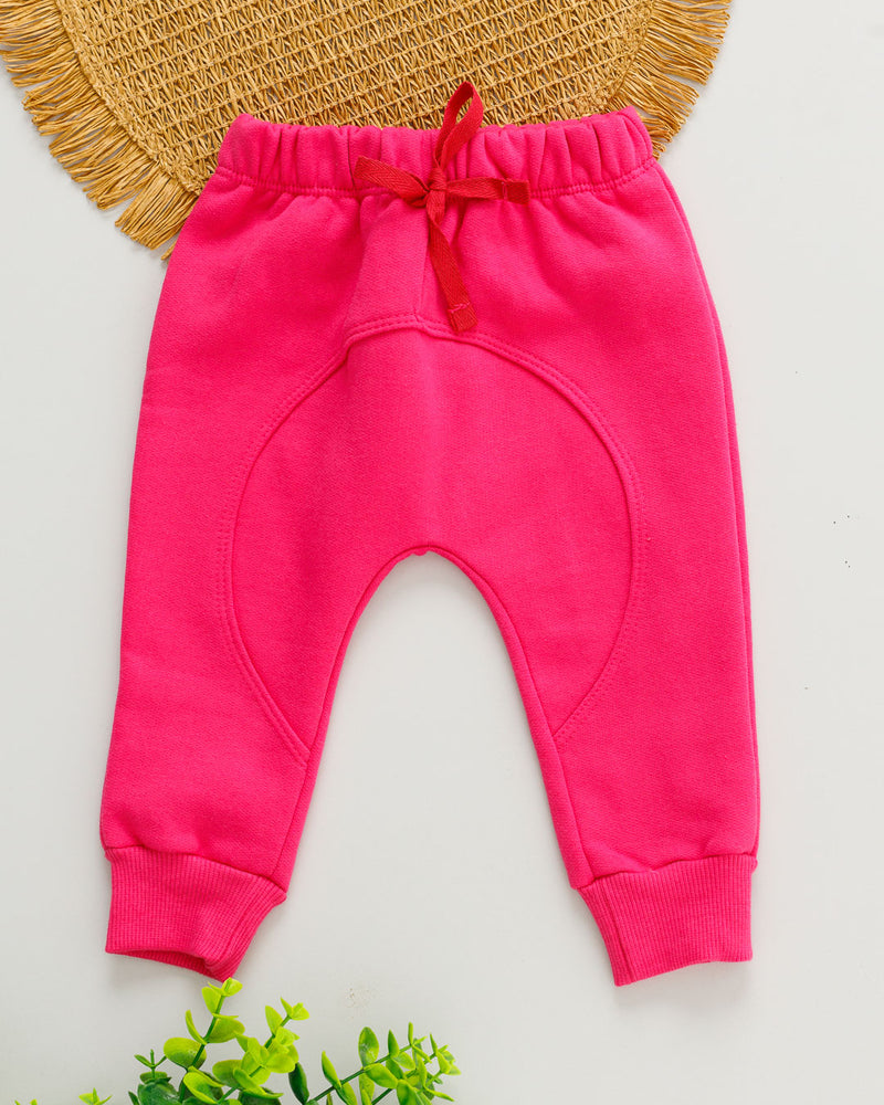 Calça Saruel Moletom Peluciado Rosa Pink