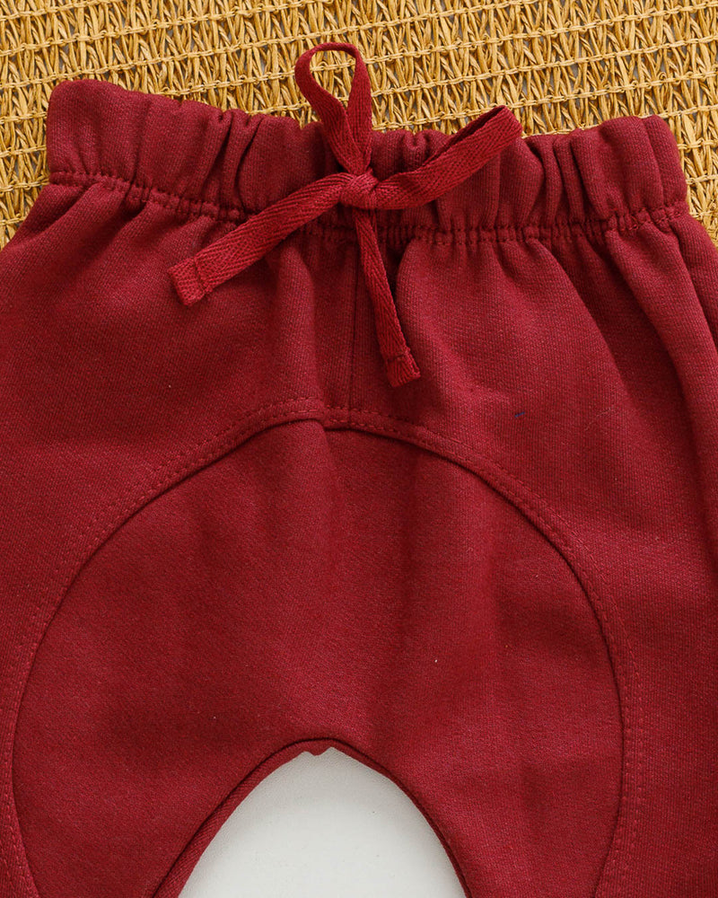 Calça Saruel Moletom Peluciado Bordô