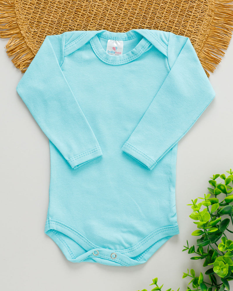 Body Cotton Bebê Longo Verde Água