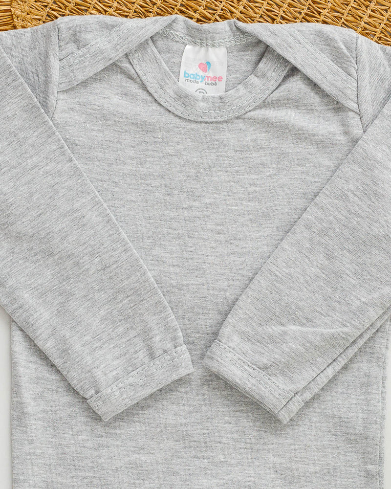 Body Cotton Bebê Longa Mescla