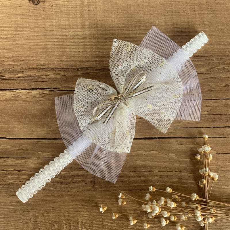 Faixa de Bebe Batizado Premium Laço Renda com Estrela